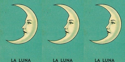 free vintage illustration moon la luna