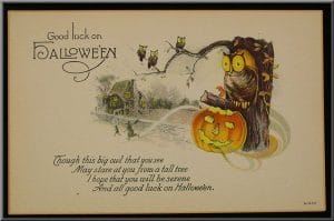 public domain vintage halloween owl