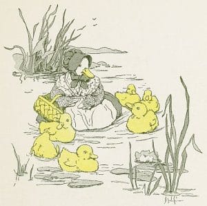 fpublic domain illustration of ducklings from vintage childrens book 3