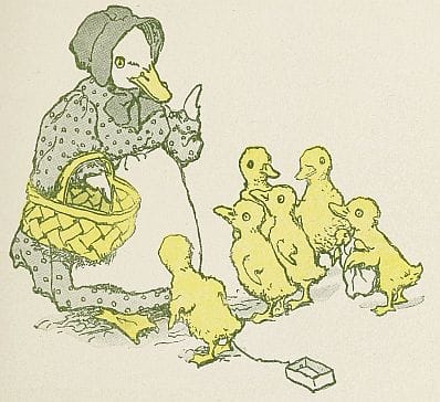 free public domain illustration of ducks from vintage childrens book