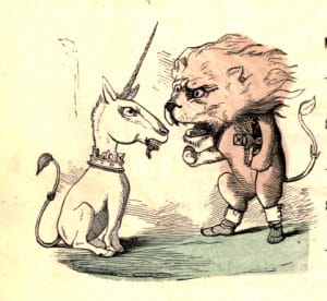 public domain lion unicorn illustration vintage childrens books