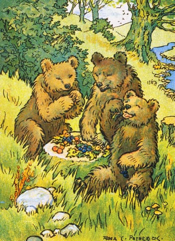 public domain vintage childrens book illustration three bears rosa petherick