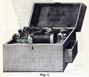 vintage scientific illustration electronic medical equipment coil machine