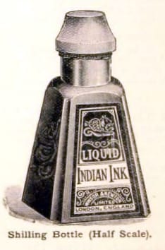 antique art supplies liquid ink bottle