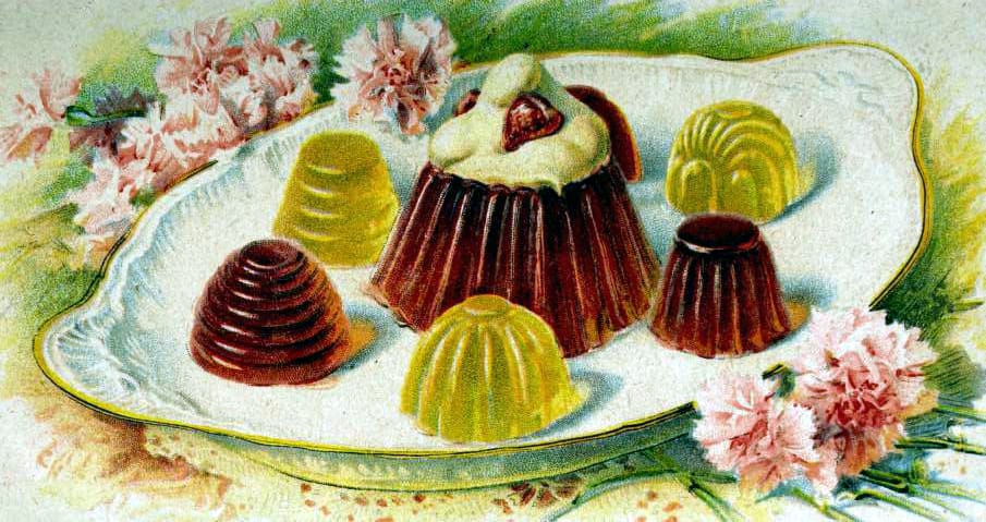 antique jell o dessert illustration