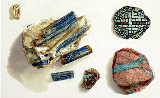 Antique rocks and minerals illustrations