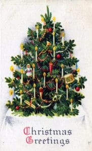 free vintage christmas cards with decorated tree
