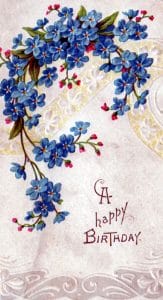 public domain vintage birthday cards blue cornflowers
