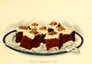 chocolate cake squares dessert illustrations early 20th century public domain