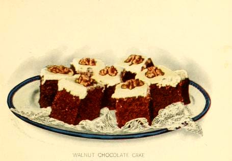 Free vintage chocolate cake dessert illustrations from the public domain