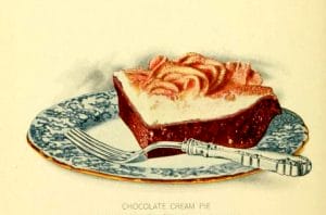 chocolate cream pie dessert illustrations early 20th century public domain
