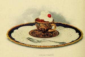 chocolate frappe dessert illustrations early 20th century public domain