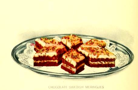 chocolate meringue dessert illustrations early 20th century public domain