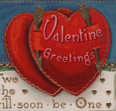 early 20th century valentines day pictures two hearts