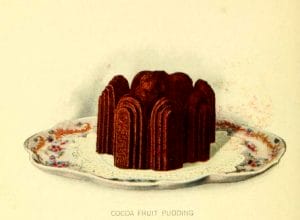 fancy chocolate pudding dessert illustrations early 20th century public domain