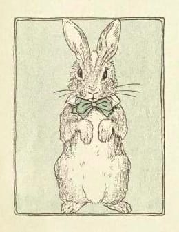 bowtie bunny illustration from public domain childrens book