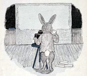 school bunny illustration from public domain childrens book