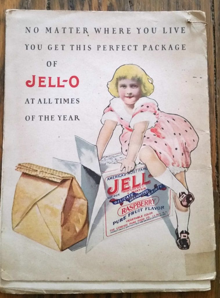 vintage jello cookbook back cover