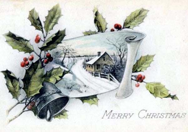 christmas illustration scroll