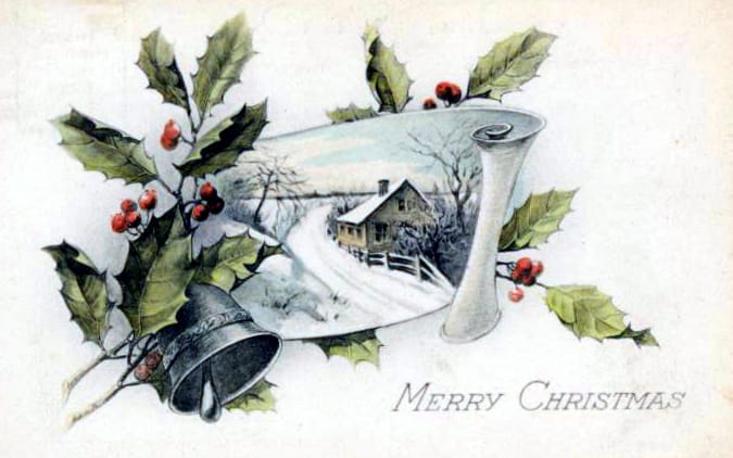christmas illustration scroll
