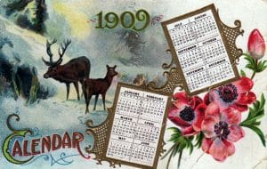 winter animals reindeer calendar