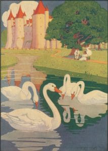 antique swan print