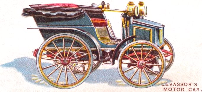 Vintage valentine's day car from early 20th century public domain