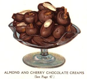vintage chocolate almonds cherries