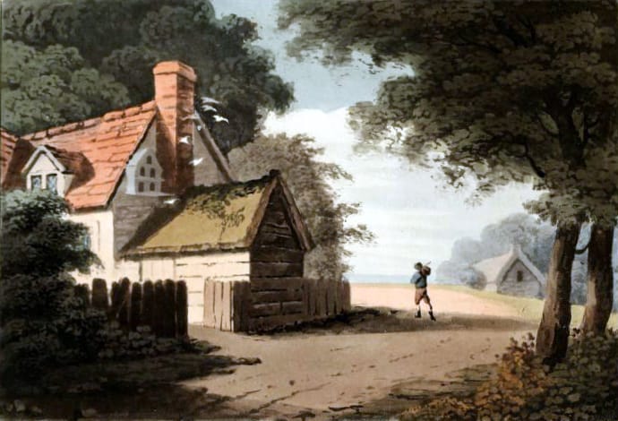 vintage landscape cottage