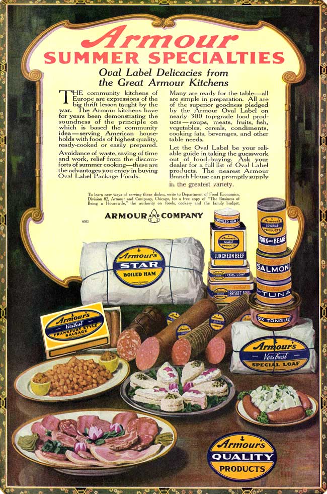 Armour Summer Specialties 1919 vintage ad