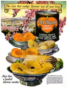 Del Monte Canned Foods 1923 vintage ad