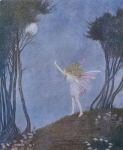 A Fairy Catching the Moon on a Rope of Dewdrops