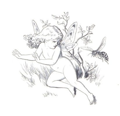 Fairy chased by a wasp