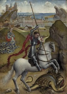 Saint George spearing a dragon