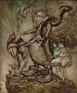 The Fish King and the Dog Fish 1904 Arthur Rackham