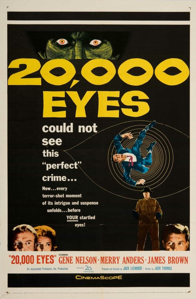 20000 Eyes Movie Poster Jack Leewood 1961 Vintage Movie Poster