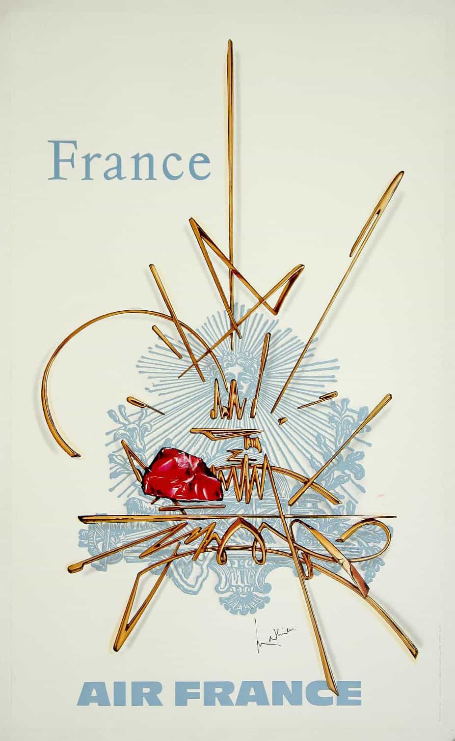 Air France France Georges Mathieu 1968 Vintage Travel Poster