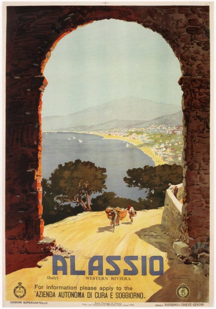 Alassio Italy Vintage Travel Poster 1929 Vintage Travel Poster