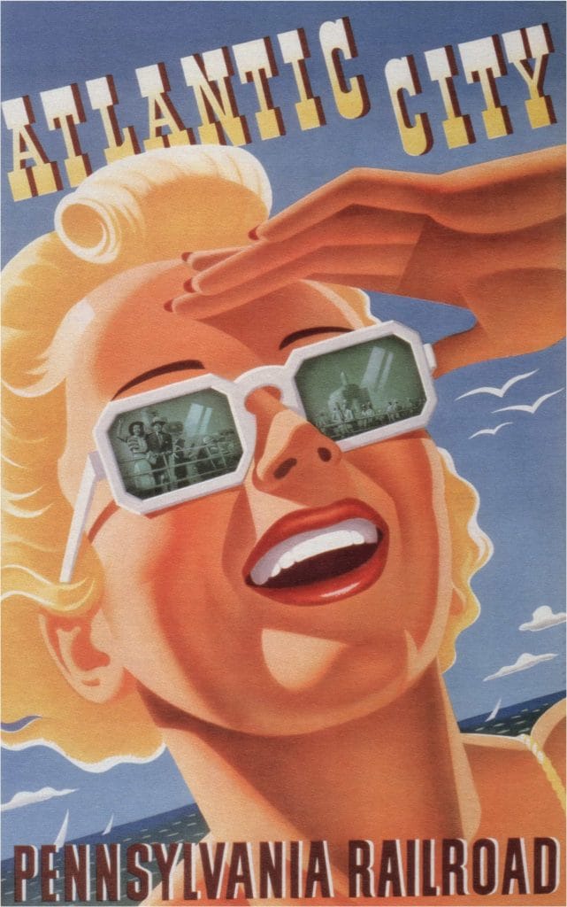 Atlantic City Pennsylvania Railroad Sascha Maurer 1940 Vintage Travel Poster