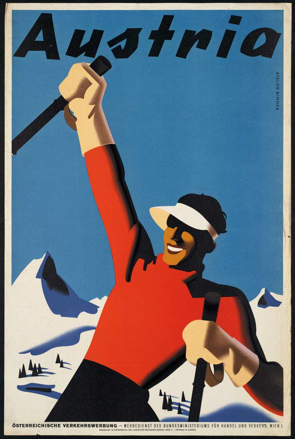Austria Atelier Binder 1930 Vintage Travel Poster