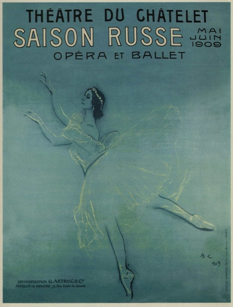 Ballerina Anna Pavlova 1909 Vintage Travel Poster