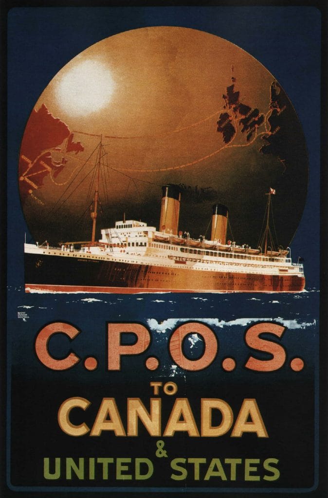 Cpos To Canada United States Vintage Travel Poster 1920 Vintage Travel Poster