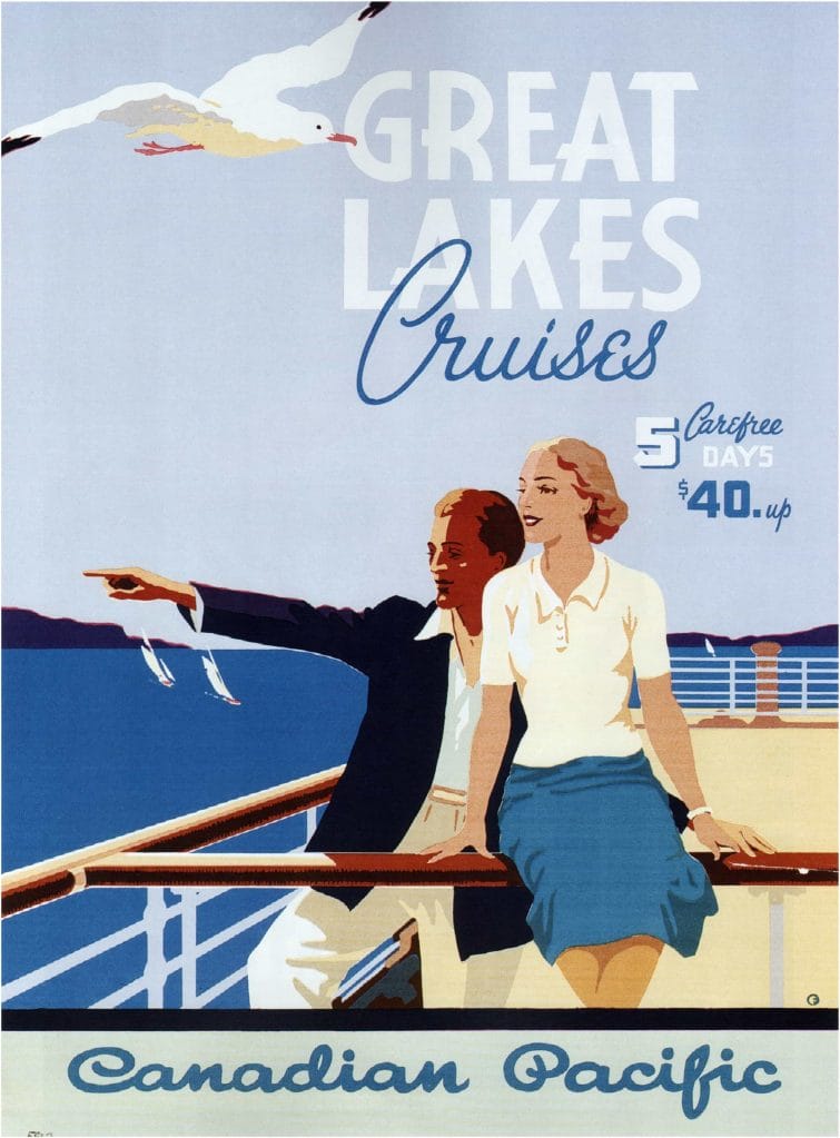 Canadian Pacific Great Lakes Cruises Vintage Travel Poster Vintage Travel Poster