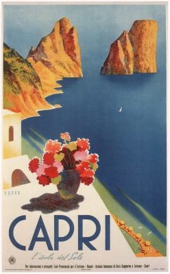 Capri Vintage Art Poster 1952 Vintage Travel Poster