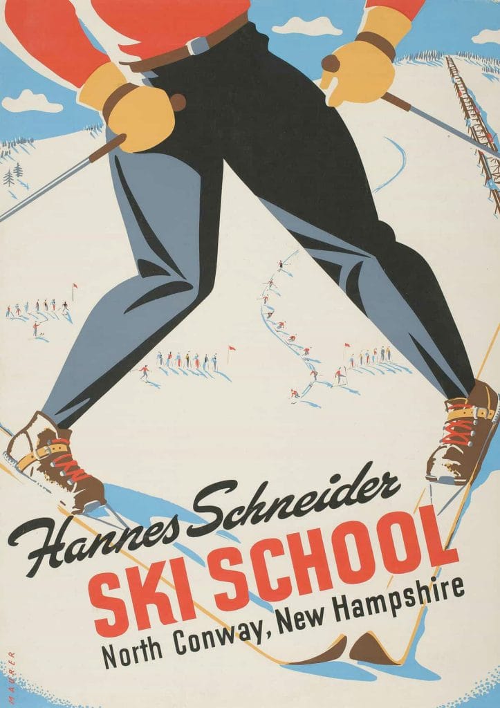 Hannes Schneider Ski School Vintage Travel Poster Vintage Travel Poster
