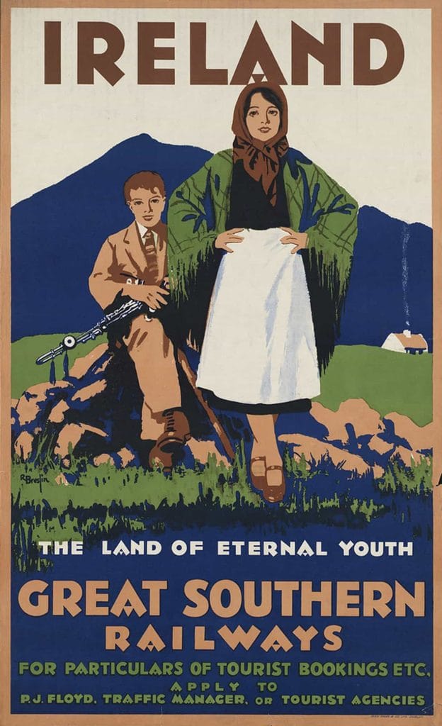 Ireland Great Southern Railways 1920 Vintage Travel Poster