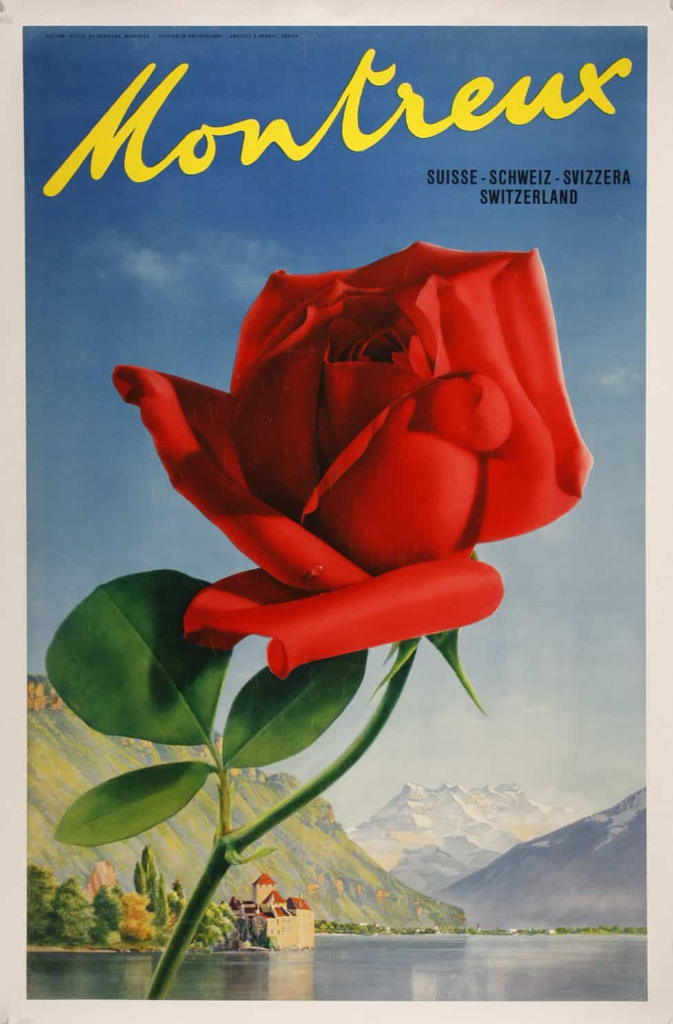 Montreux Switzerland Vintage Poster 1938 Vintage Travel Poster