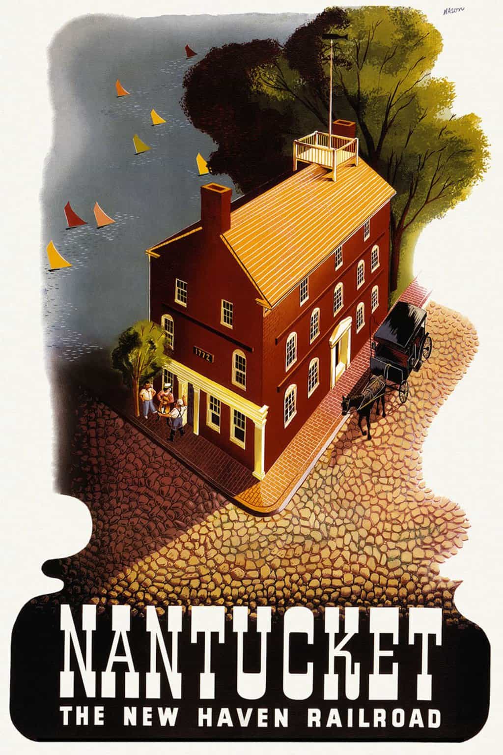 Nantucket The New Haven Railroad Ben Nason 1940 Vintage Travel Poster