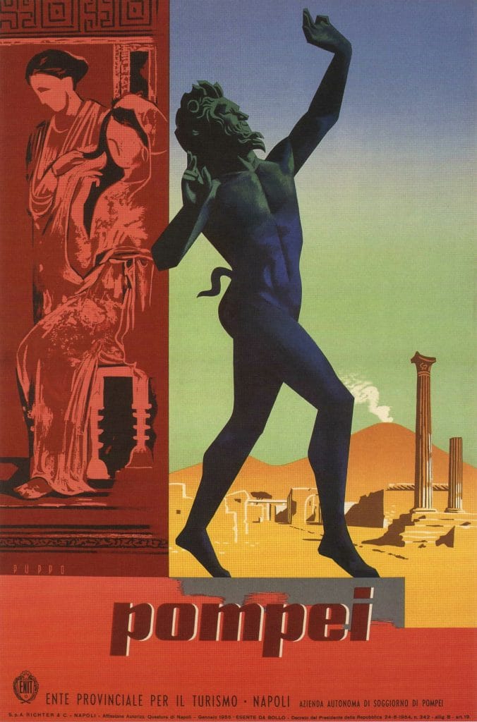 Pompei Vintage Poster 1955 Vintage Travel Poster