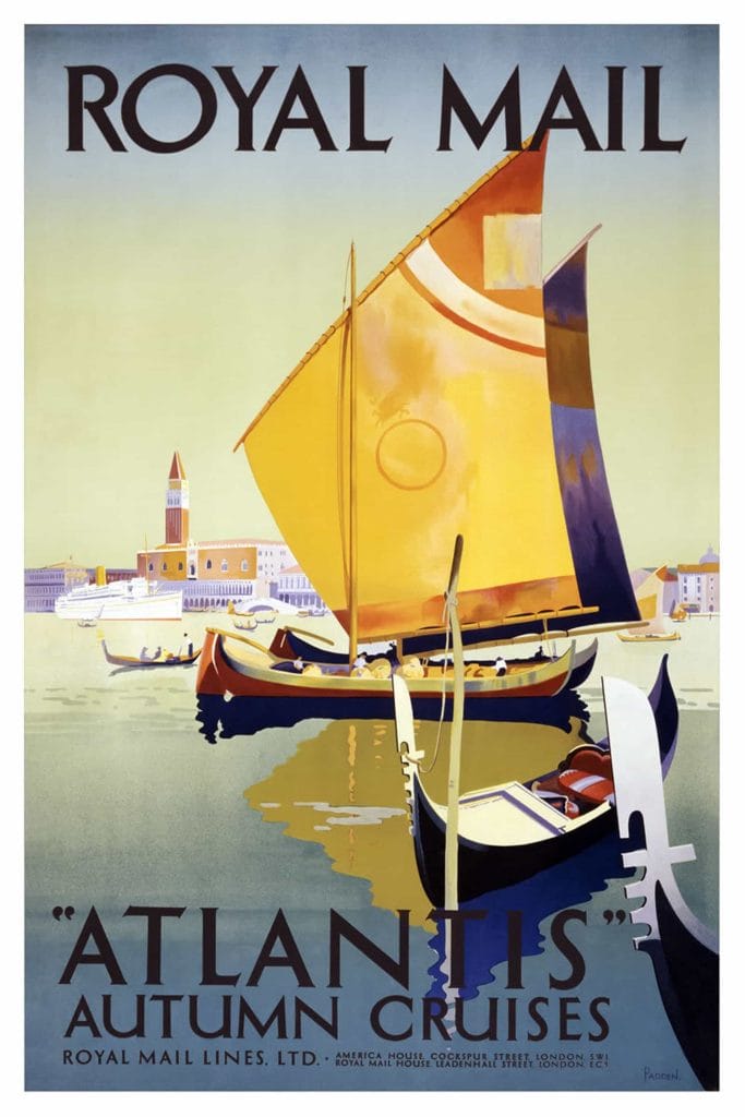 Royal Mail Autumn Cruises Daphne Padden 1927 Vintage Travel Poster